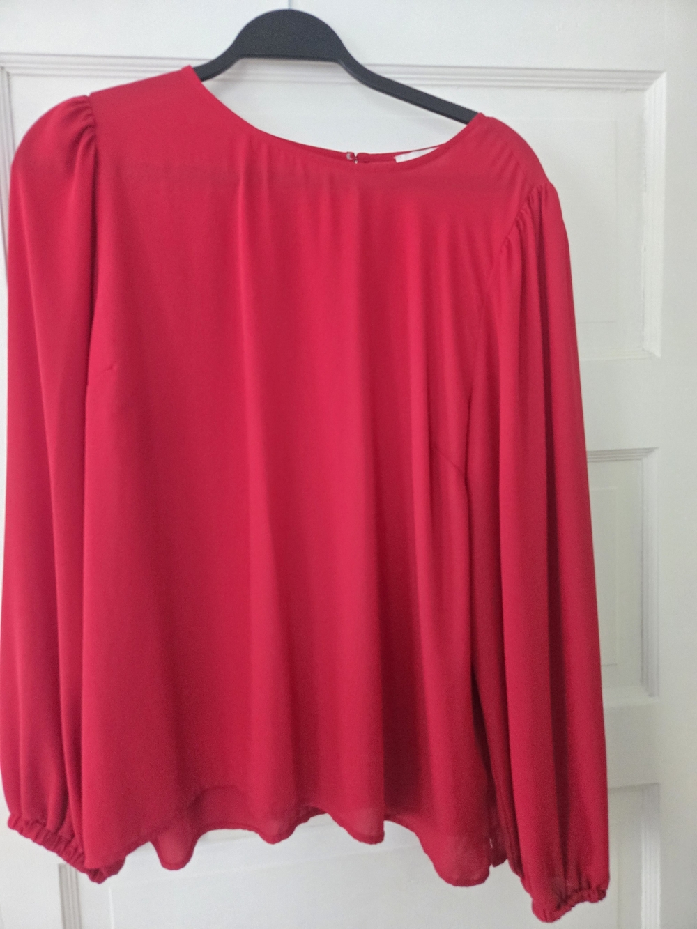 LOFT Red Long-Sleeve Blouse - Elegant Women's Top